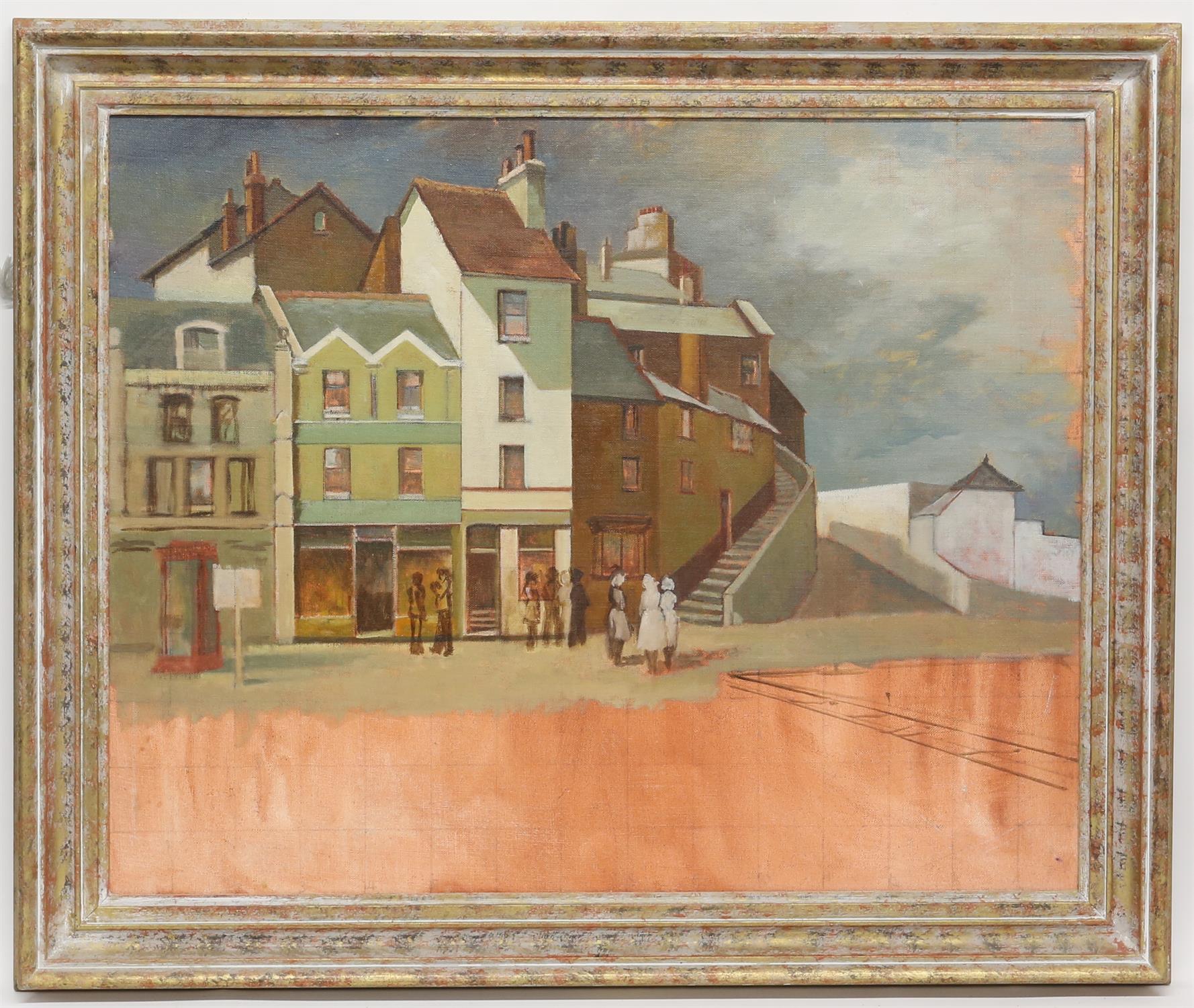 Clifford Charman, (British 1910-1992), Town view in Southern England with people, - Image 2 of 3