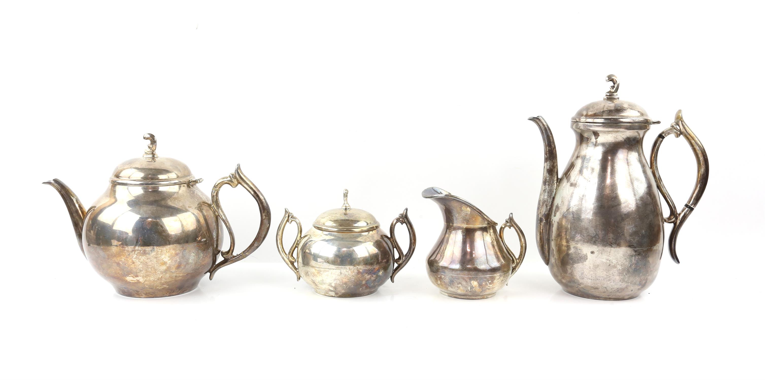 Mexican silver coffee pot, jug and sugar, and teapot 2697 grms 86 ozs and a rectangular silver - Image 2 of 17