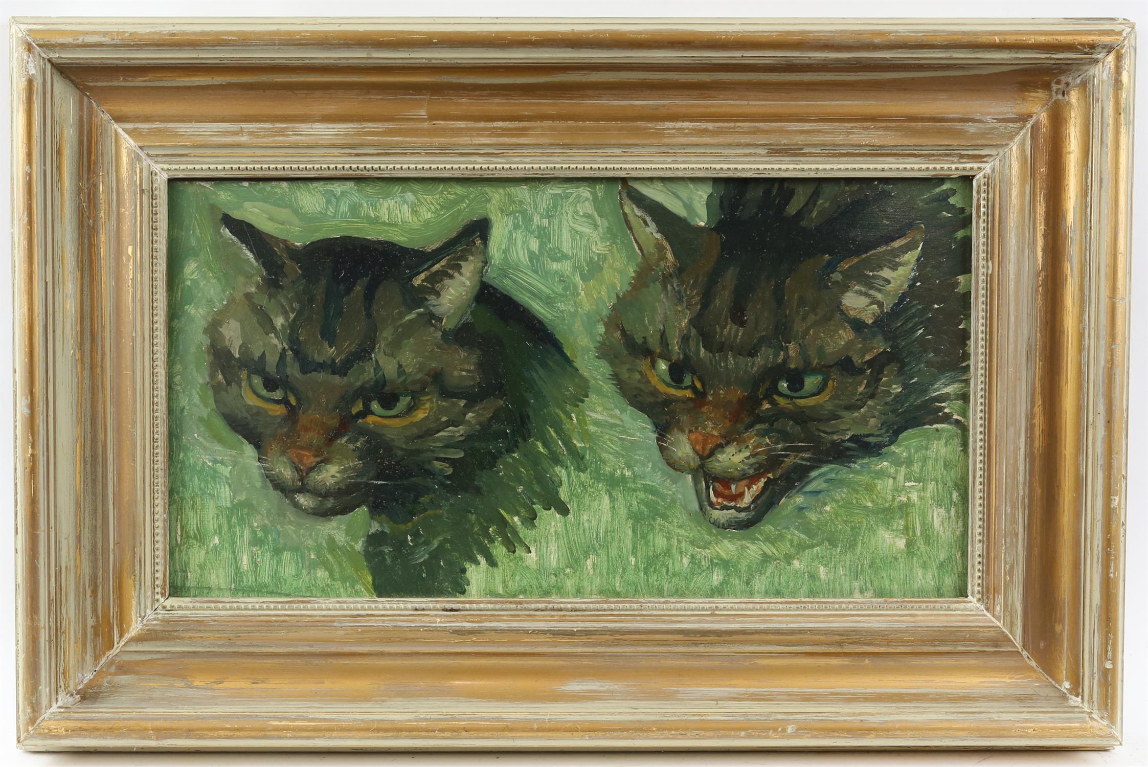 § Lionel Ellis (1903-1988),. Two Cats. Oil on board, unsigned. 34 x 50cms Lionel Ellis ARCA - Image 2 of 2