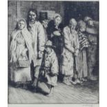 William Strang (British, 1859-1921) "The Causes of the Poor" (1893), etching. Signed in pencil to