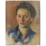 § Lionel Ellis (1903-1988), Portrait of a Woman. Oil on board, unsigned. 46 x 36cm.