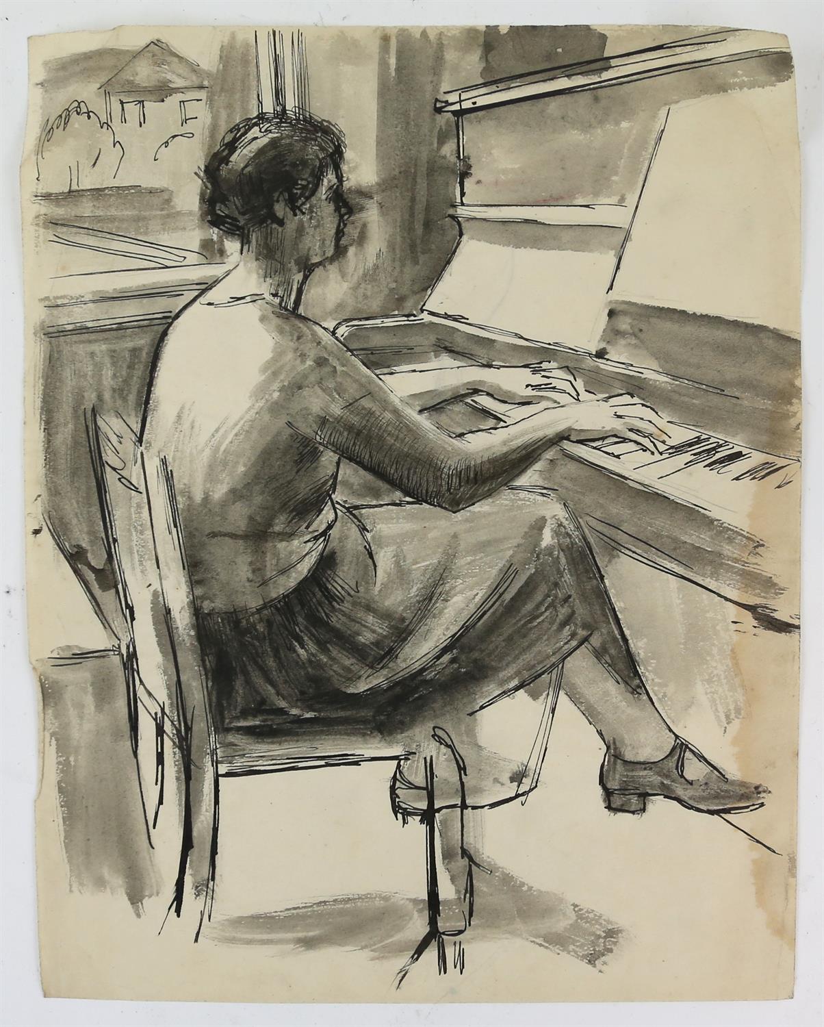 § Lionel Ellis (1903-1988) A large folder containing drawings, sketches and watercolours with - Image 3 of 6