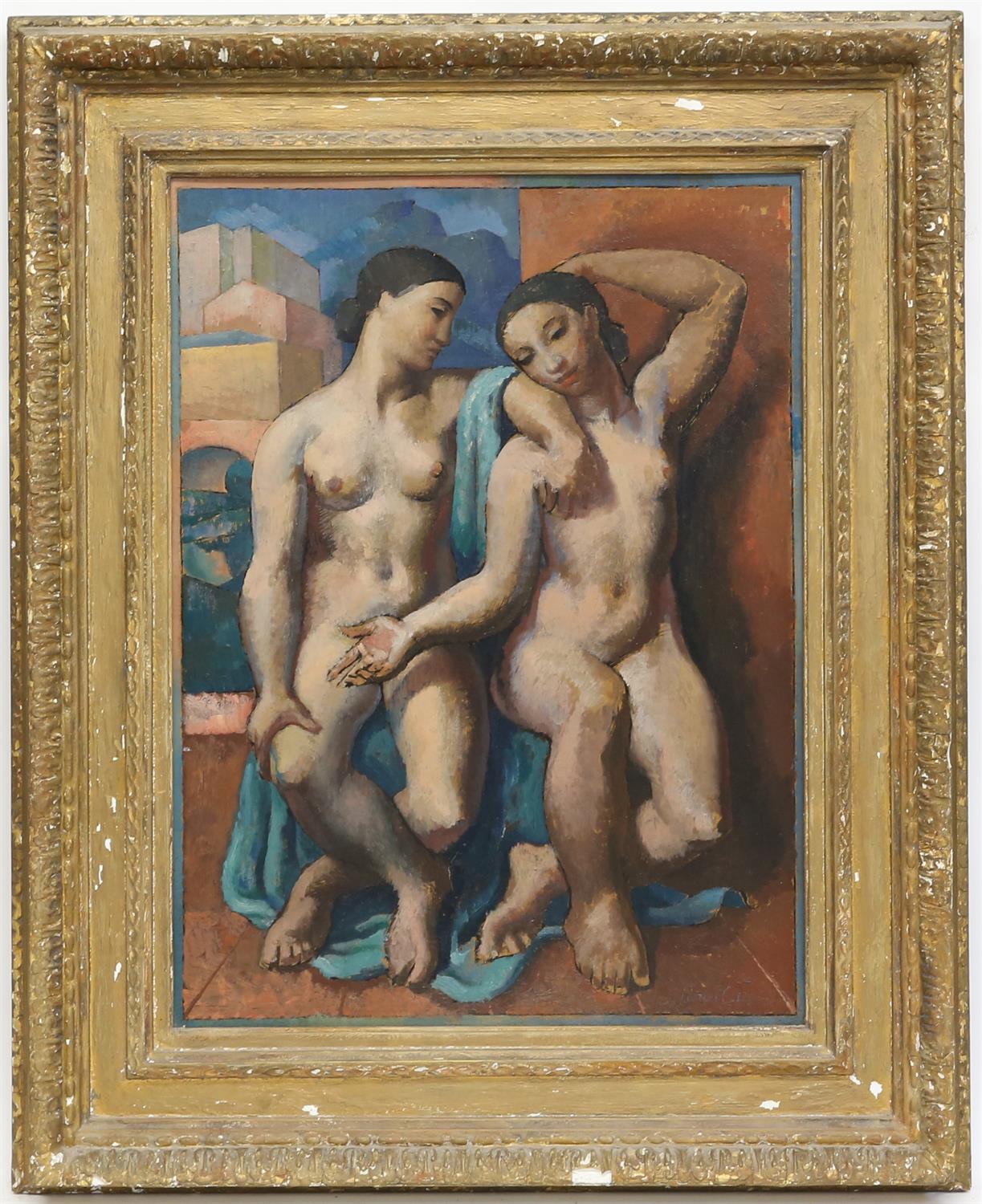 § Lionel Ellis,. (1903-1988) Two Seated Nudes. Oil on board, unsigned. 80 x 67cm. - Image 2 of 3