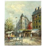 V. Bergen (20th century Continental school), Parisian street scene, oil on canvas,