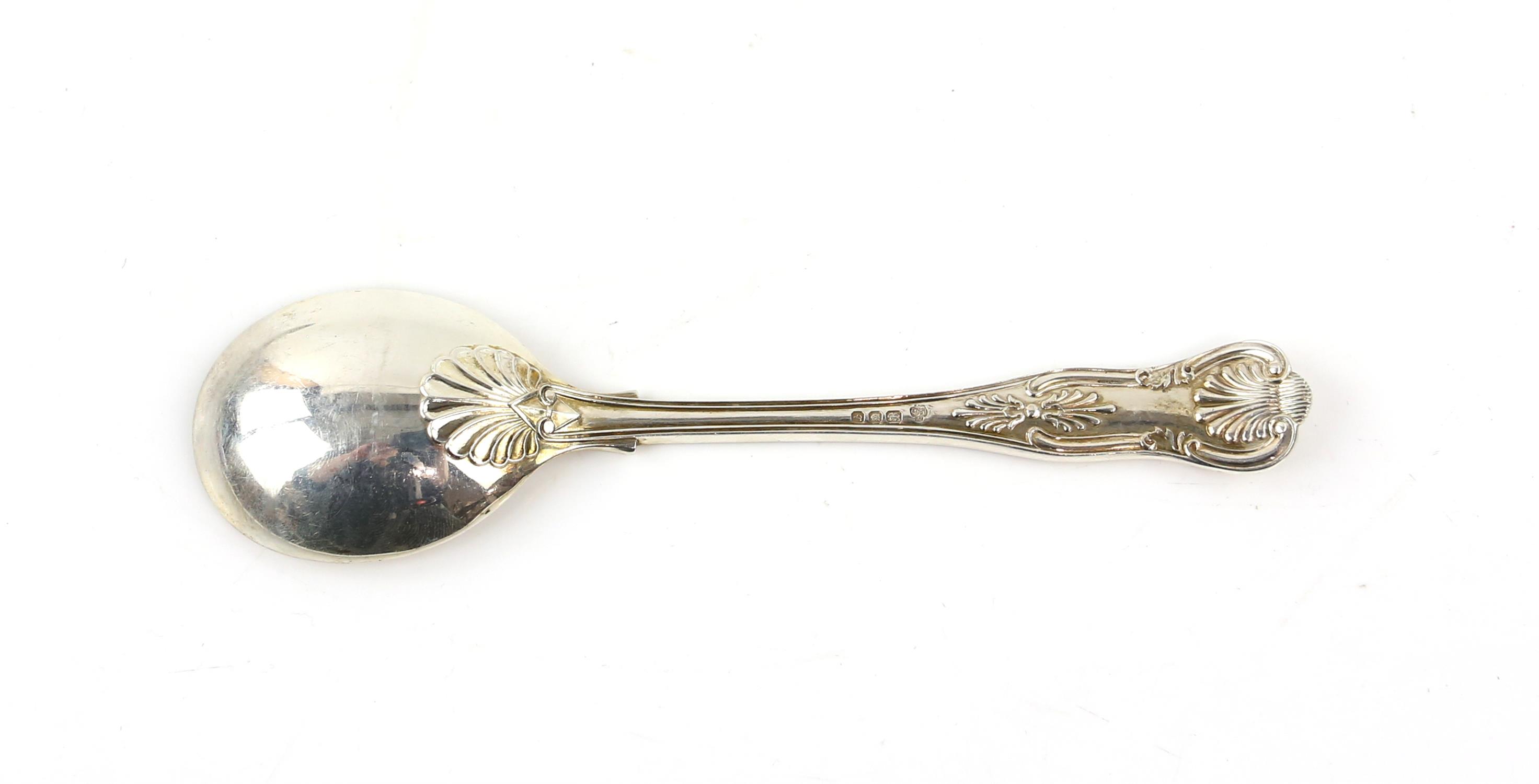 Mahogany canteen of silver King's Pattern cutlery, to include 24 table forks, 2 salt spoons, - Image 12 of 14