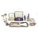 Various small silver plated items