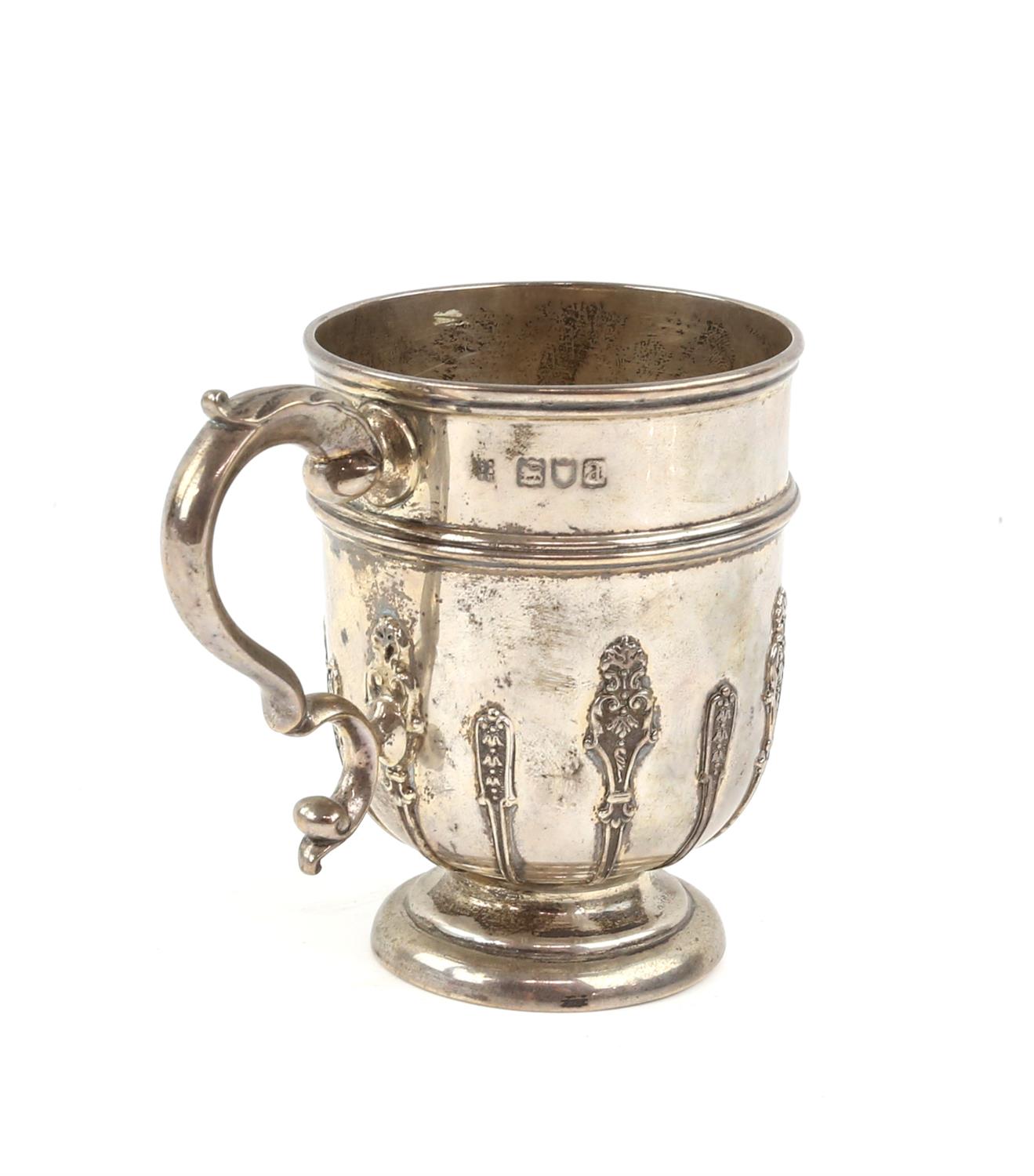 Small French silver thistle cup by Boulanger, H7.5cm, Victorian silver mug London 1896, - Image 3 of 9