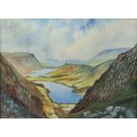 G Unsworth-Murray, British 20th century, 'Buttermere and Crummock Water', signed, watercolour, 26.