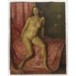 § Lionel Ellis (1903-1988) Full length Portrait of a Nude. Oil on canvas 1920, signed and dated