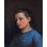 S.M. Louisa Taylor, "Daisy a child's head" oil on canvas, signed and titled verso,