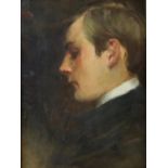 Unknown artist, twentieth-century English school, Portrait of a young man, oil on panel, unsigned,