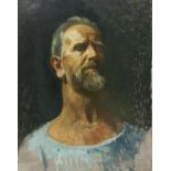 § Lionel Ellis. Self Portrait, Oil on board, initials on stretcher verso. 59 x 73cm.