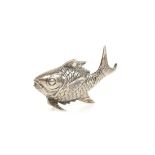 Spanish silver pepper pop cruet in the form of a fish