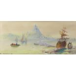 Anton Purigini (Italian 19th-20th century), 'St. Michaels Mount', signed and titled, watercolour,