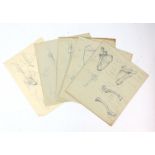 Attributed to Barbara Shaw (b.1924). Folder containing a large number of anatomical drawings with