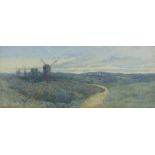 Arthur Hills (British, twentieth century), rural landscape with windmill. Watercolour.
