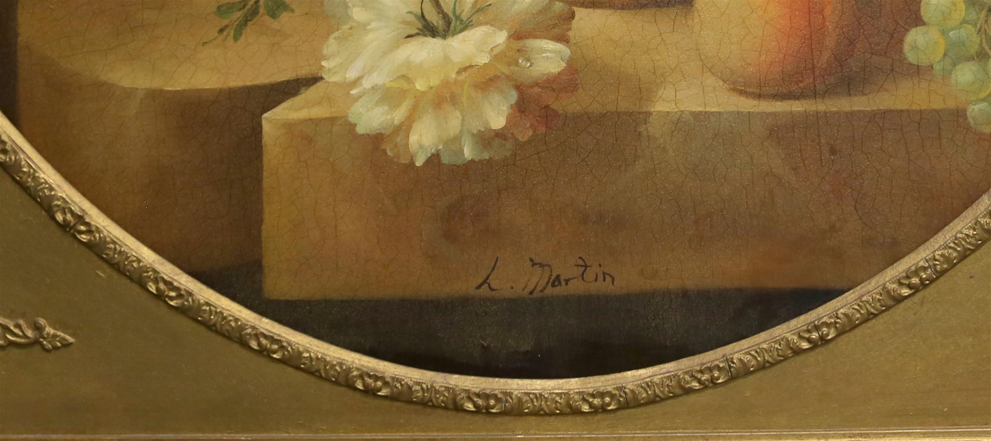 L. Martin Still life, flowers in a vase, oil on canvas, signed 120cm x 90cm - Image 3 of 4
