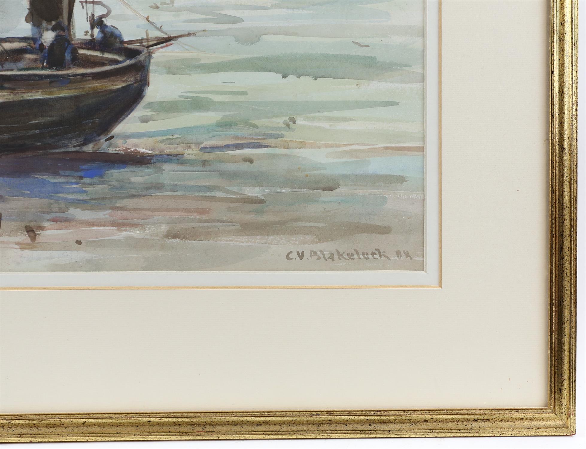 Clive Vernon Blakelock (1880-1955). Fishing Boats. Watercolour 1908. Signed and dated lower right. - Image 2 of 2