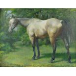 § Lionel Ellis (1903-1988). Grey Horse in Woodland. Oil on panel, unsigned. 45 x 55cm.
