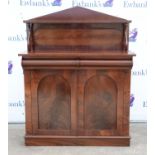 Victorian Mahogany chiffonier with gallery back above single frieze drawer over two panelled doors