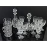 AMENDED DESCRIPTION Collection of Lismore pattern Waterford Crystal, to include ship's decanter and