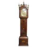 Late 18th / early 19th century mahogany eight-day longcase clock, the brass and silvered dial with