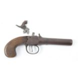 19th century percussion cap muff pistol, 17cm total length
