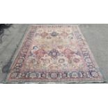 Persian carpet with repeating garden panel design, within floral borders, 326 x 250cm
