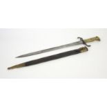 Prussian Mauser Bayonet, the blade marked Alex Coppel Solingen, blade 47cm long