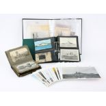 Two albums of photographs and cards, mainly of Military and other Naval subjects,