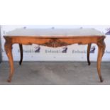 AMENDED DESCRIPTION Late19th/early 20th century Austrian walnut serpentine centre table with two
