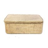 Large rattan basket/low table, with hinged top, h43cm w120cm d78cm