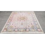 Large Persian Tabriz carpet, with Sheikh Safi design having floral decoration on a cream ground