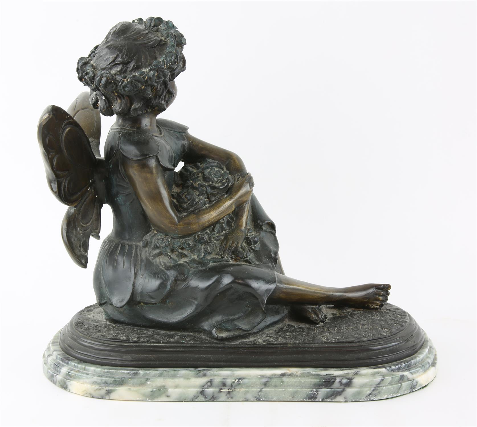 After Ferdinand Preiss, 20th century bronze figure of a seated fairy, signed "F Preiss Paris" H35 x - Image 2 of 3