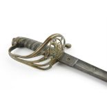 Victorian 1845 pattern Infantry Officers' sword with gilt brass Gothic hilt, the fullered blade
