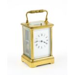 French brass repeating carriage clock H13cm