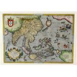 Abraham Ortelius (1527-1598). Map of ‘Indiae Orientalis’. H/col engraving. 35 x 51cm plate size,