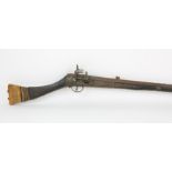 19th century Indian flintlock rifle, with ramrod, 143cm total length
