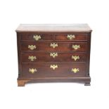 19th century mahogany chest of two short over three long graduated drawers on ogee bracket feet,