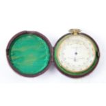 Pocket barometer by Negretti & Zambra compensated compass with altitude ring and compass back,