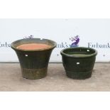Errington Reay & Co. green glazed garden pot, bearing impressed mark, h39cm diameter 52cm,