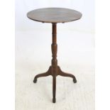 Early 19th century mahogany tilt top tea table on tripod base 49cm Dia, 75.5cm H