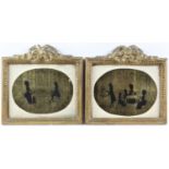 Pair of 19th Century oval verre eglomise silhouette pictures, one signed, Geddes Fecit, image 12.