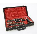 Selmer Series 9 Clarinet, French made, each piece made from ebony, white metal bands,