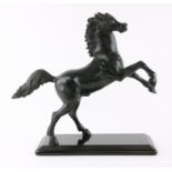F Camaiola, prancing horse, patinated bronze, signed on the tail, H49cm x W55cm x D20cm