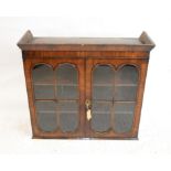 19th century mahogany glazed bookcase, H81 x W87 x D30cm