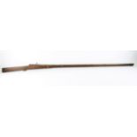 19th century Indian Matchlock musket (Turador) the 121cm 4 band barrel stamped JPR/EXR/2/5064