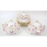 Royal Crown Derby Princess Rose pattern dinner service, from a Derby Original pattern circa 1790,