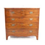 19th century mahogany secretaire chest, the secretaire drawer enclosing pigeon holes and drawers,