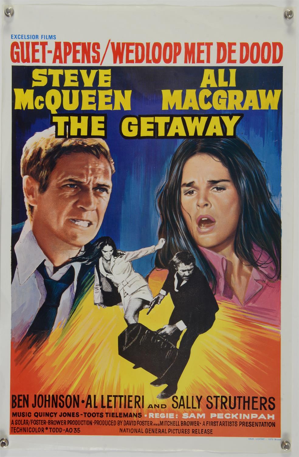 The Getaway (1972) Belgian film poster, 14 x 22 inches.